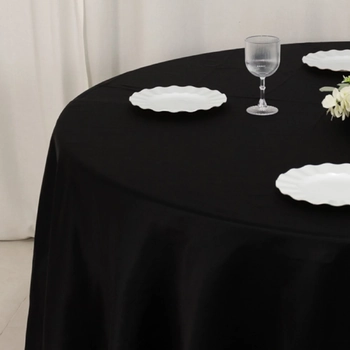 thumb_275cm Round Satin Tablecloth - Black