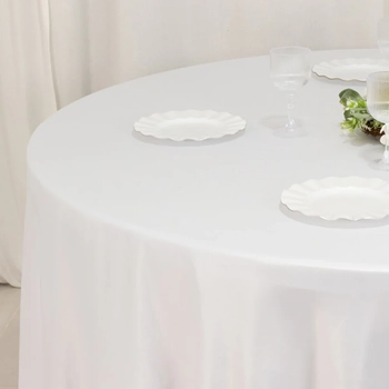 thumb_275cm Round Satin Tablecloth - White
