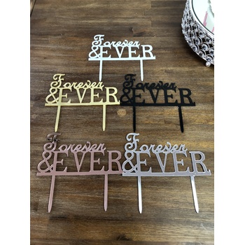 thumb_White - FOREVER & EVER Acrylic Cake Topper