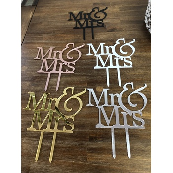 thumb_Gold - Mr & Mrs Acrylic Cake Topper