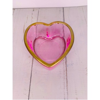 thumb_7cm Heart Shaped Tea Light Holder - Pink/Gold