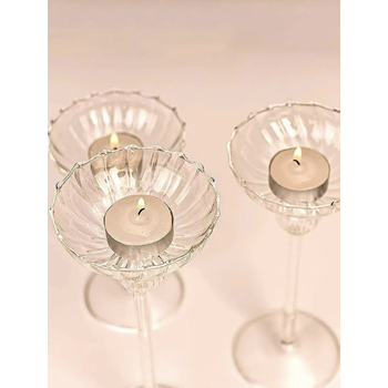 thumb_Glass Stemmed Tealight Holders - 3 Sizes Available