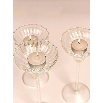 thumb_Glass Stemmed Tealight Holders - 17cm Tall