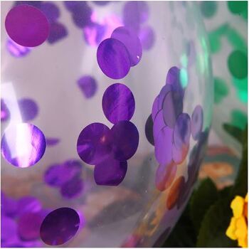 thumb_30cm Clear Balloon - Fushia Foil Confetti