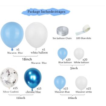 thumb_104pc Blue/Silver Theme Balloon Garland Decorating Kit- Baby Shower