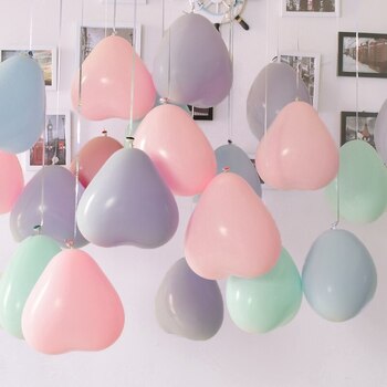 thumb_10pcs - 25cm (10")  Pastel Heart Balloons - Aqua