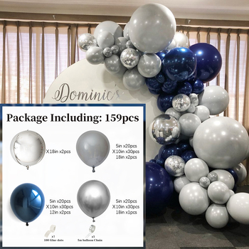 thumb_Silver/Navy/Grey Theme 159pcs Balloon Garland Decorating Kit
