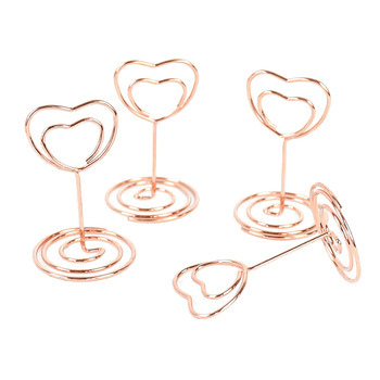 thumb_8.5cm Heart Shaped Place Card Holder - Silver