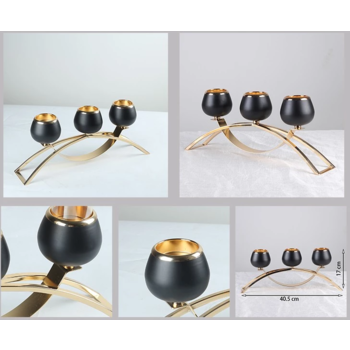 thumb_3 Arm - Black and Gold Candelabra 