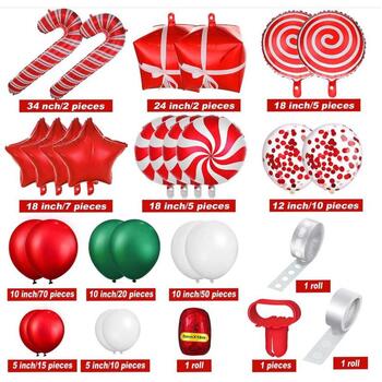 thumb_Christmas Candy Cane Balloon Garland  Kit  - 200pcs