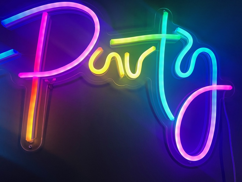 95x38cm "Lets Party" Neon Sound Activated LED Sign 