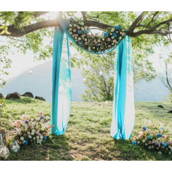 thumb_8m Extra Long White Chiffon Backdrop Curtain Draping/Swagging