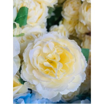 thumb_60cm- 3 Head Rose Flower Stem - Yellow