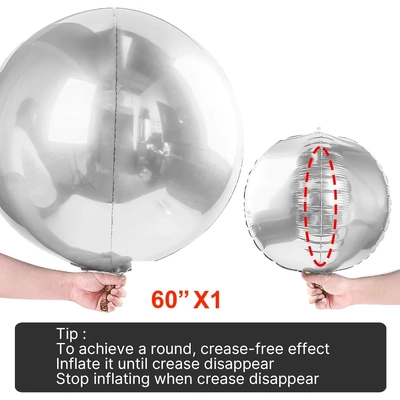 thumb_80cm - 4d Mylar Silver Aluminium Finish Balloon