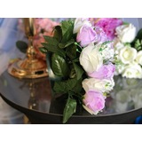 thumb_30cm - White Artificial Rose Flower Arrangement - 37 Flowers