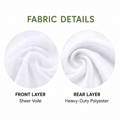 thumb_3m White Polyester Wedding Backdrop Curtain with Sheer Voile Layer 