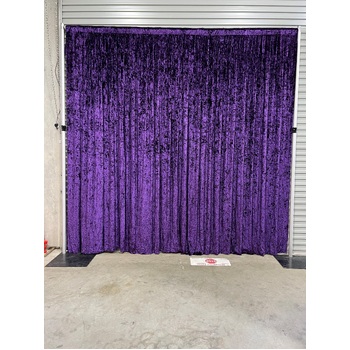 thumb_3x3m - Purple Crushed Velvet Wedding Backdrop Curtain