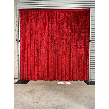 thumb_3x3m - Red Crushed Velvet Wedding Backdrop Curtain