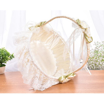 thumb_Flower Girl Basket - Ivory lace