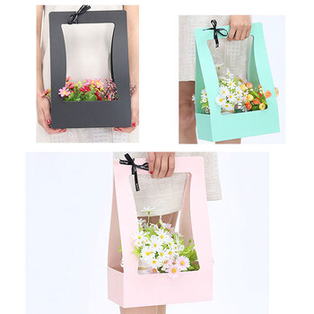 thumb_35cm Silver Flower Bag/Posy Box - Open Sides