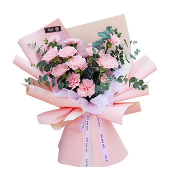 thumb_58x58cm Two Toned Flower Wrap - Dusty Pink/Mint 20pk