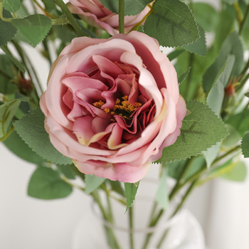 thumb_88cm - 4 Head Rose  Stem - Mauve