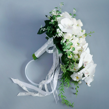 thumb_Bridal Teardrop Bouquet - White Orchids