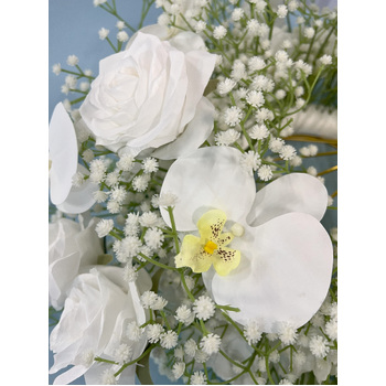 thumb_60cm Rose, Orchid and  Babies Breath Floral Centerpiece Ring - White