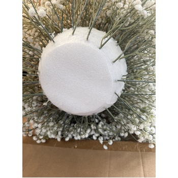 thumb_50cm -  Rose & Babies Breath Flower Ball Arrangement - White/Cream
