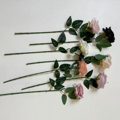 thumb_White Open Rose Stem 50cm Artificial – Single Stem