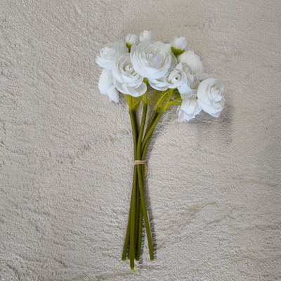 thumb_Mini Ranunculus – White – 6 Stem Artificial Flower Bunch