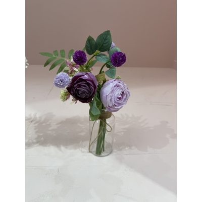 thumb_34cm Artificial Mixed Rose Flower Vase Bouquet – Two Tone Purple