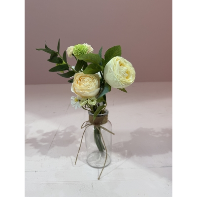 thumb_34cm Artificial Mixed Rose Flower Vase Bouquet – Cream/Peach