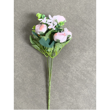 thumb_5 Head Mini Rose Filler Bunch - Soft Pink/Mauve