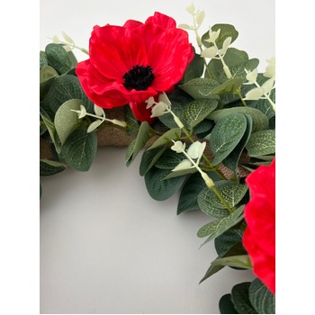thumb_35cm Anzac Day Poppy and Eucalyptus Wreath
