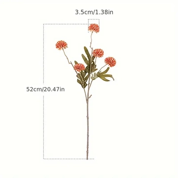 thumb_52cm - Burnt Orange Mini Artificial Chrysanthemum Pom Stem