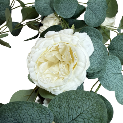 thumb_1.6m Ivory Deluxe Rose & Silver Dollar Eucalyptus Garland