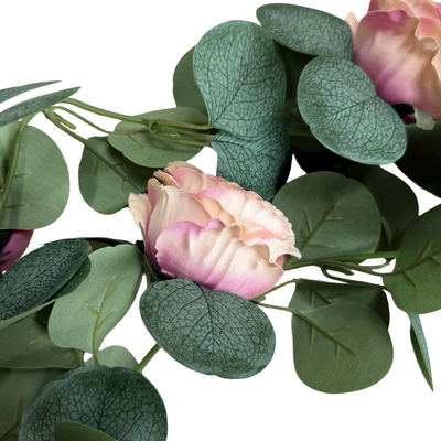 thumb_1.6m Pink Tone Deluxe Rose & Silver Dollar Eucalyptus Garland