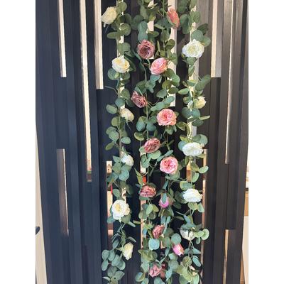 thumb_1.6m Blush Mocha Deluxe Rose & Silver Dollar Eucalyptus Garland