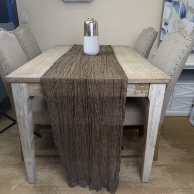 thumb_Extra Long 4m Light Brown Cheesecloth Table Runner 90x400cm