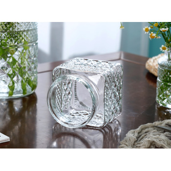 thumb_Clear Vintage Square Style Vase - 10x10cm