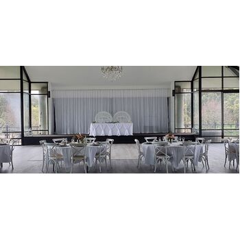 thumb_305cm Polyester  Round Tablecloth - White