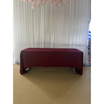 thumb_152x320cm Polyester Tablecloth - Burgundy Trestle