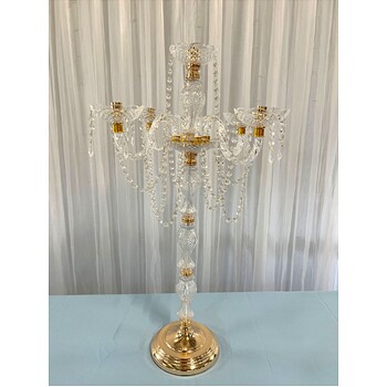 thumb_95cm - 5 Arm Acrylic Candelabra with Gold Features
