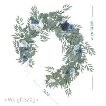 thumb_1.8m Luxury Dollar & Native Willow Eucalyptus Garland - White/Blues/Navy