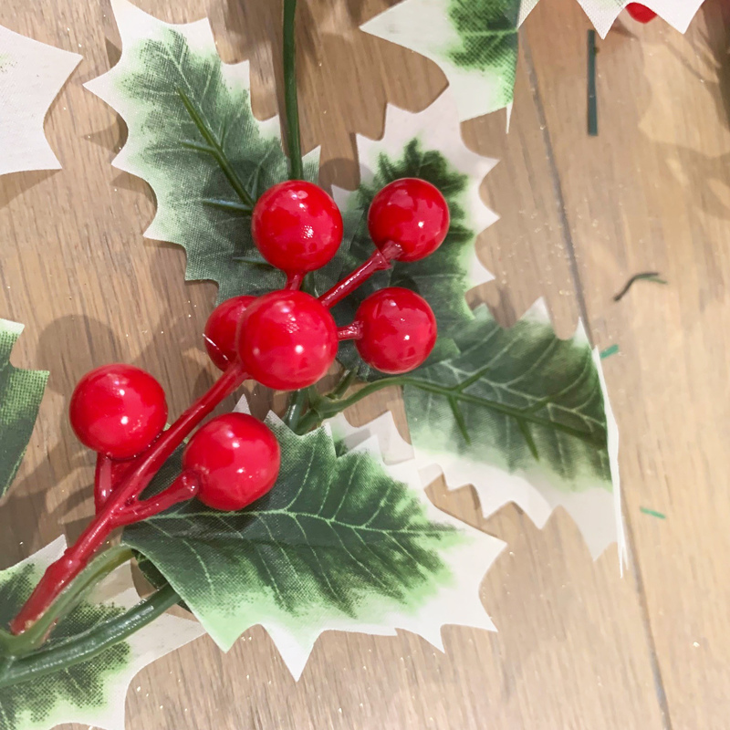 1.8m - Holly, Berry and  Poinsettia Christmas Garland