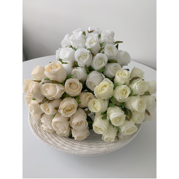 thumb_18 Head Silk Rose Bouquet - White