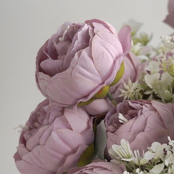 thumb_50cm - 7 Head Peony Flower/Filler Bush - Dusty Pink
