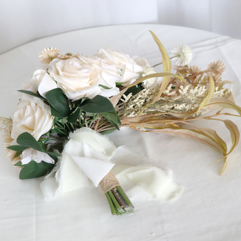 thumb_Bridal Teardrop Bouquet -  Ivory, Tan & Naturals