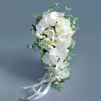 thumb_Bridal Teardrop Bouquet - White Orchids